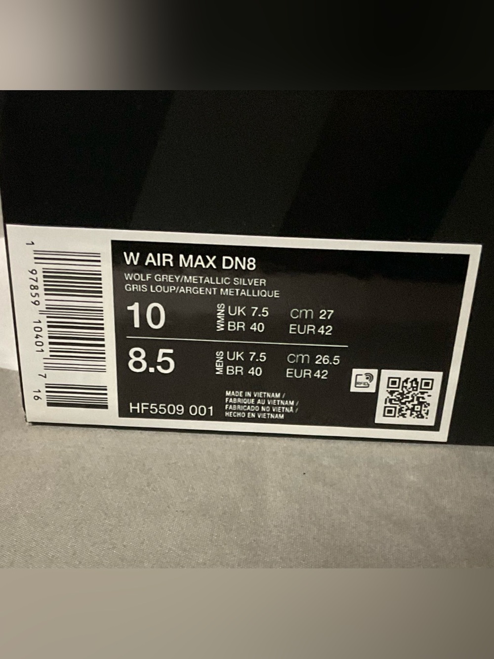 Nike Air Max DN8 “Wolf Grey Metallic Silver” Women’s size 10/8.5 Men’s New w/Box - Picture 10 of 10